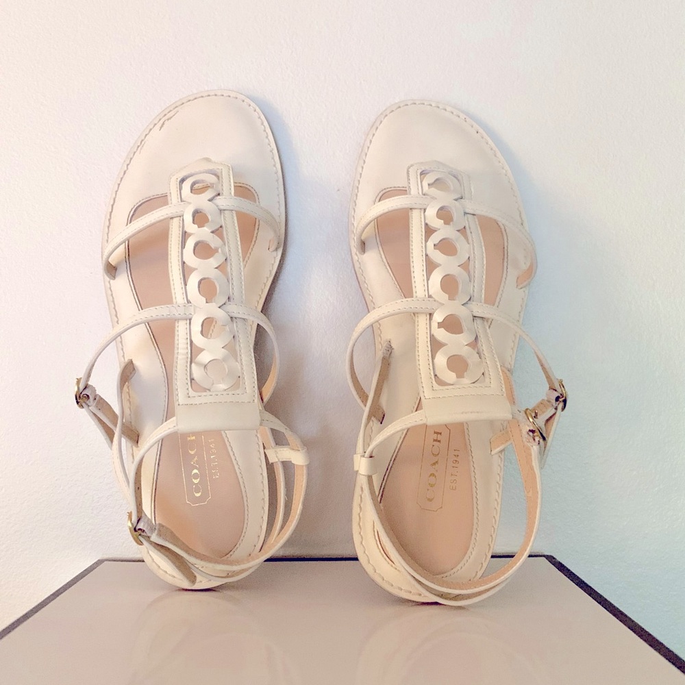 Coach Geralynn Gladiator Cage Patent Sandals Authentic